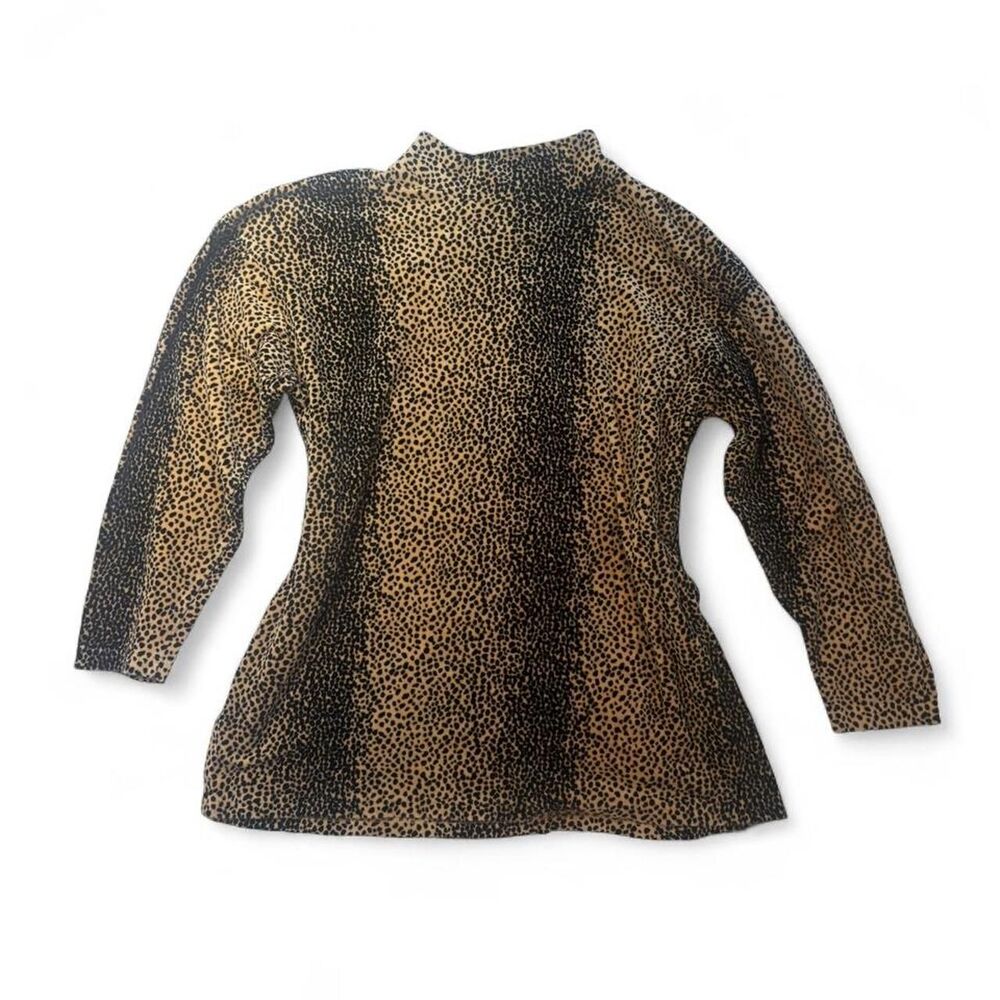 Women's Vintage Bechamel Animal Print Cheetah Jumper Long Sleeve Top